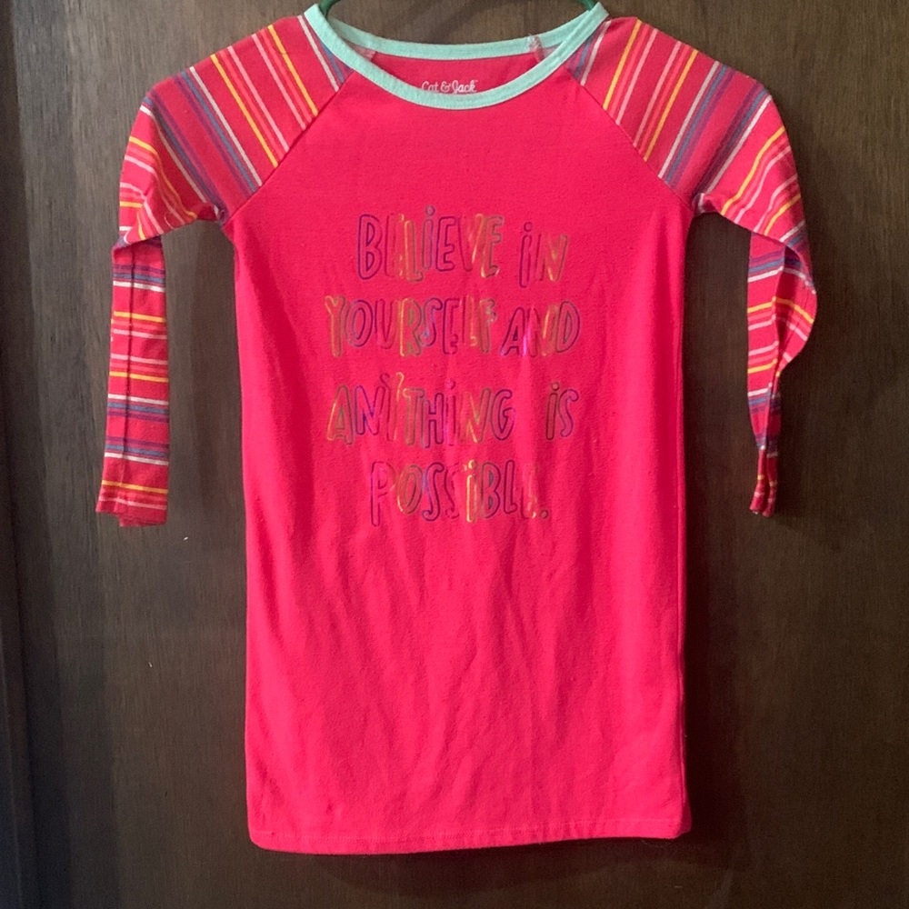 *3/$10* Cat & Jack Pink Nightgown “Believe in Yourself and Anything Is Possible”